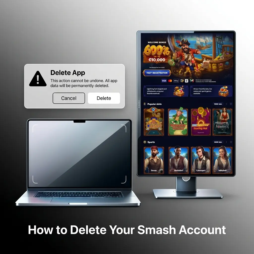 Step-by-step guide on how to delete a Smash Casino account through account settings and responsible gambling options