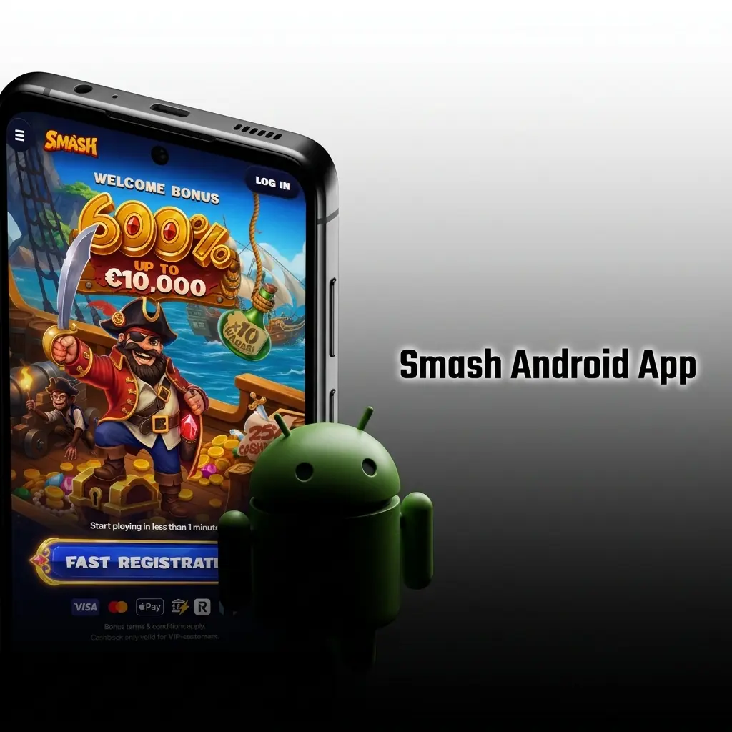 Smash Android app interface showing sports betting and casino games available for free download on mobile devices