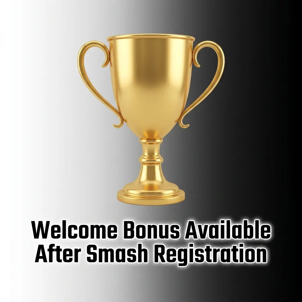 Smash Casino welcome bonuses table showing 600% slots bonus up to EUR 10,000 and 250% sports bonus up to EUR 5,000