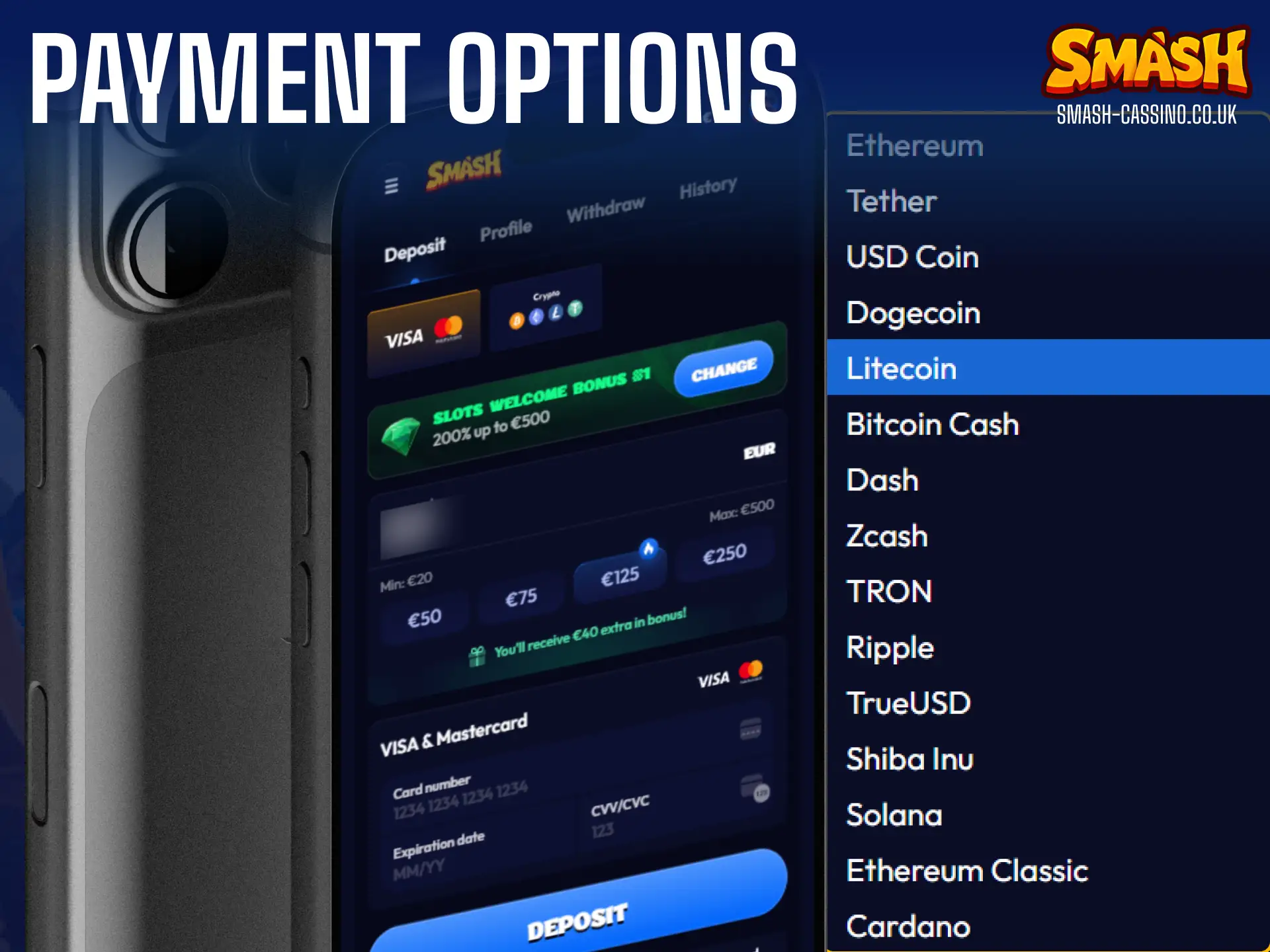 Explore the secure deposit and withdrawal payment methods available for UK players inside the Smash PWA.