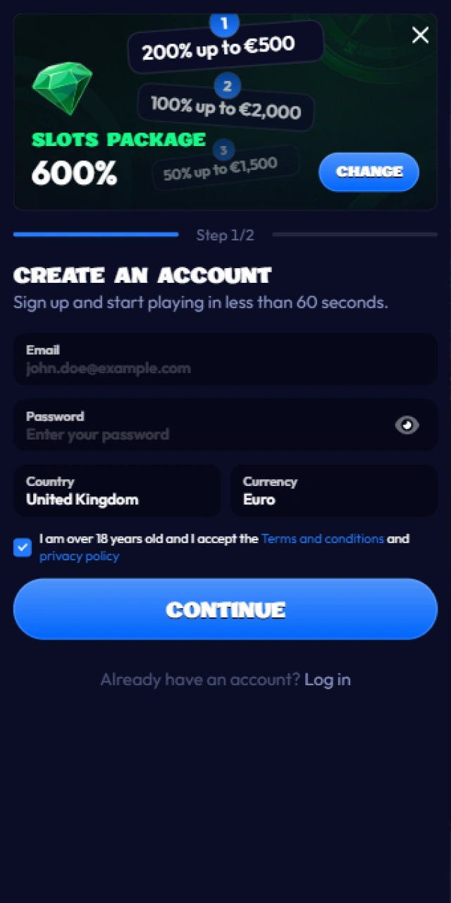 See the mobile registration form inside the Smash PWA app.