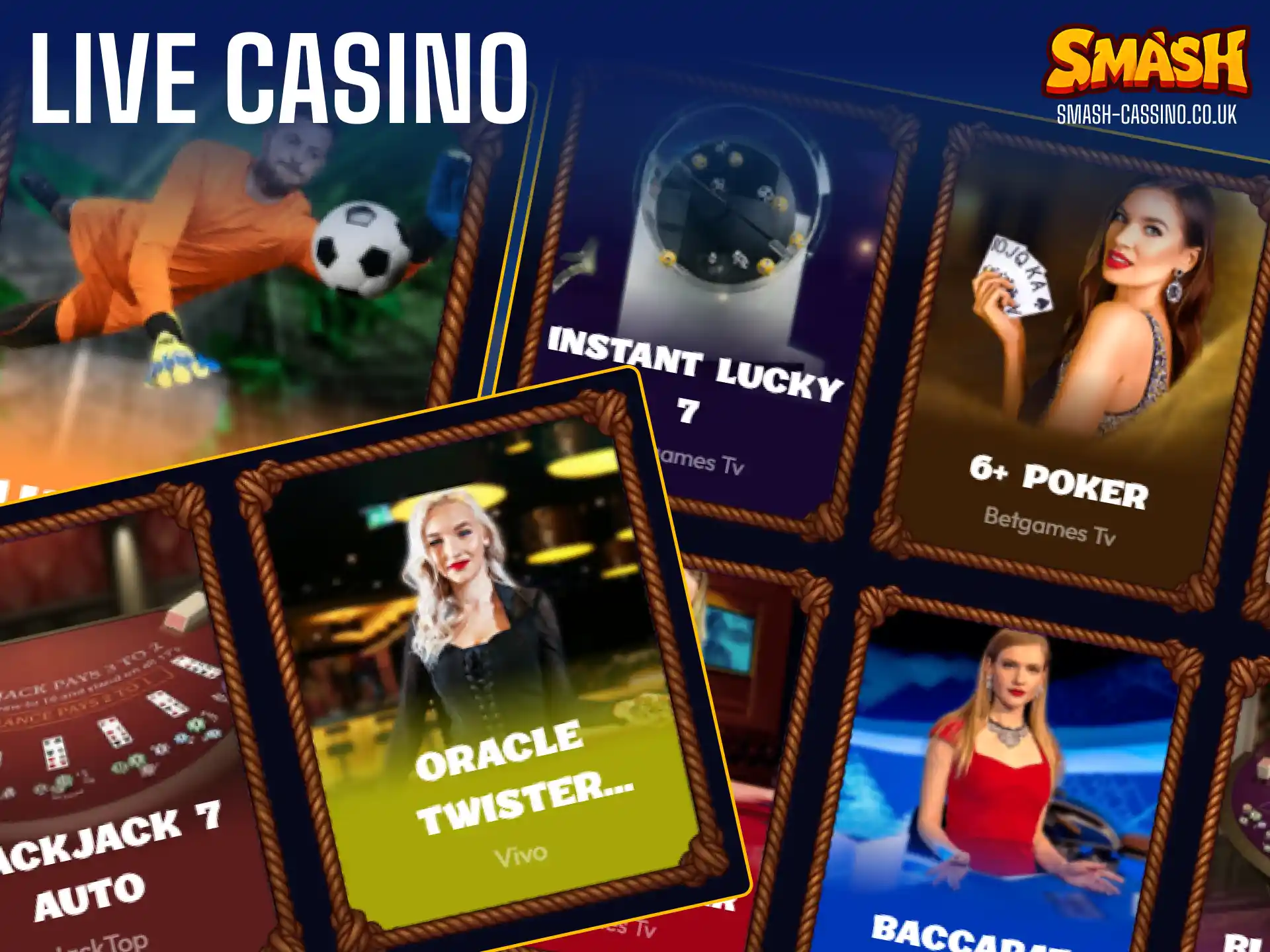 Play exciting live dealer games in real time at the Smash live casino lobby.