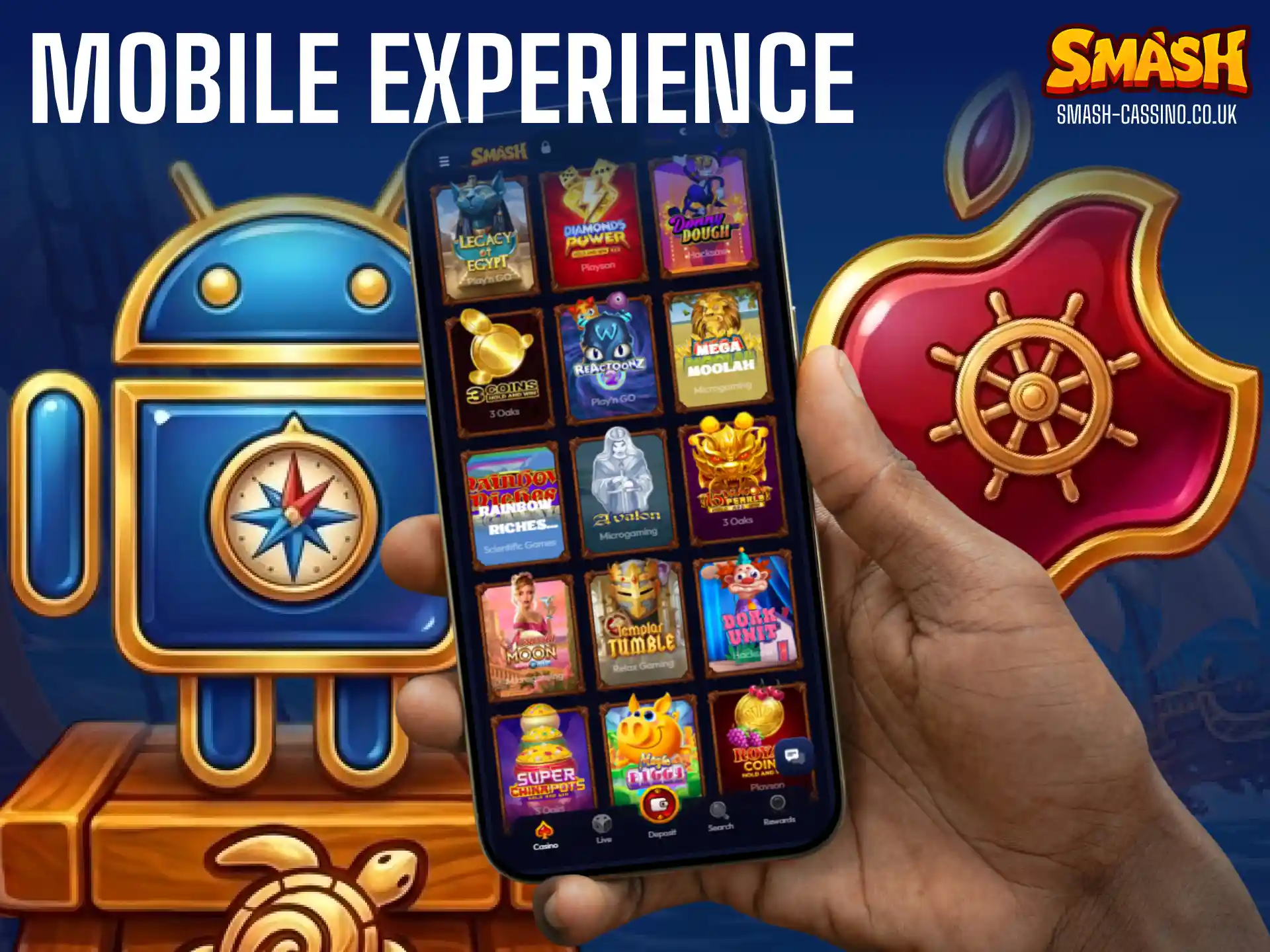 Enjoy a seamless mobile gaming experience using the Smash casino app or PWA.