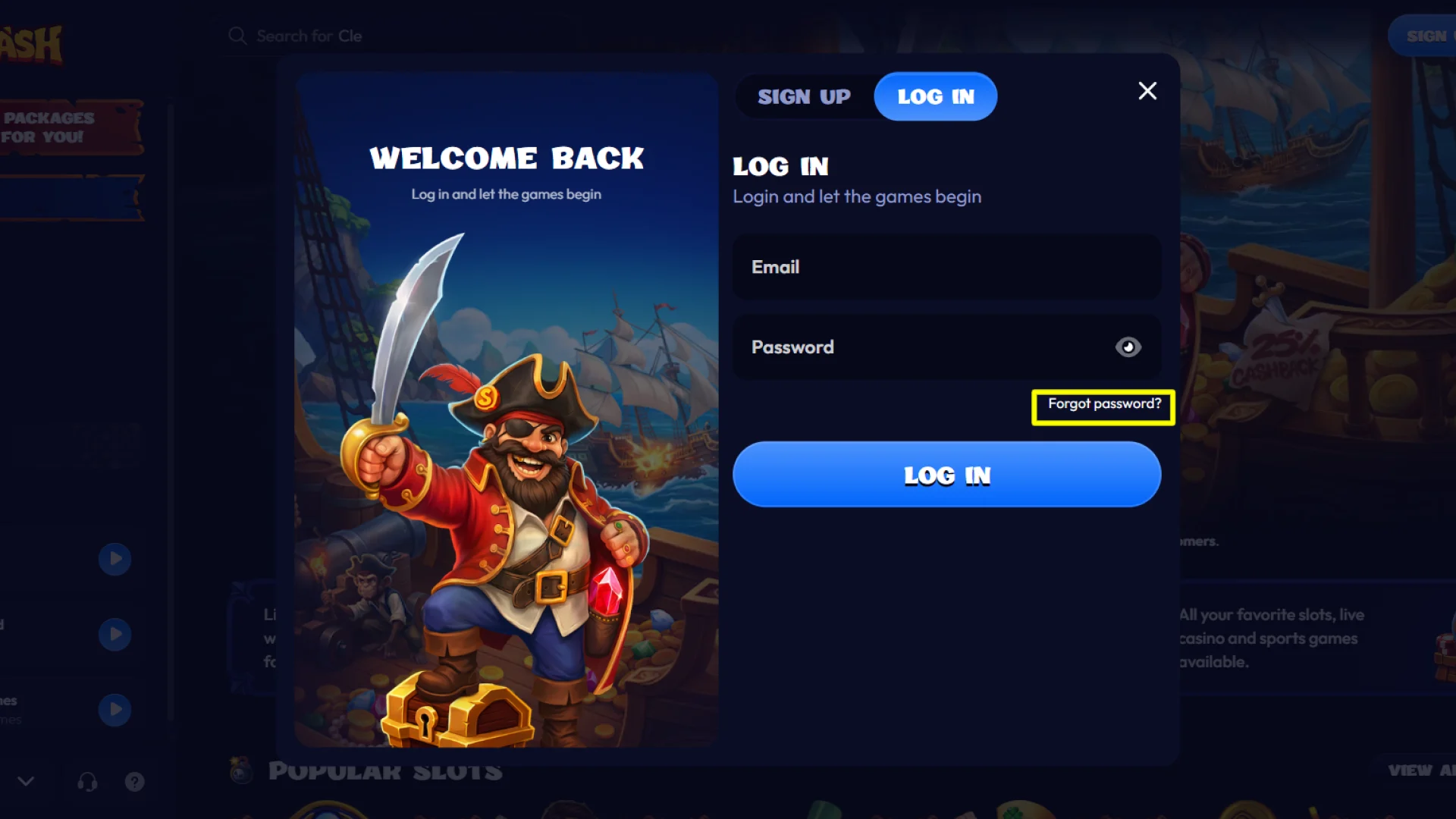 Navigate to the official account login page on the Smash UK platform.